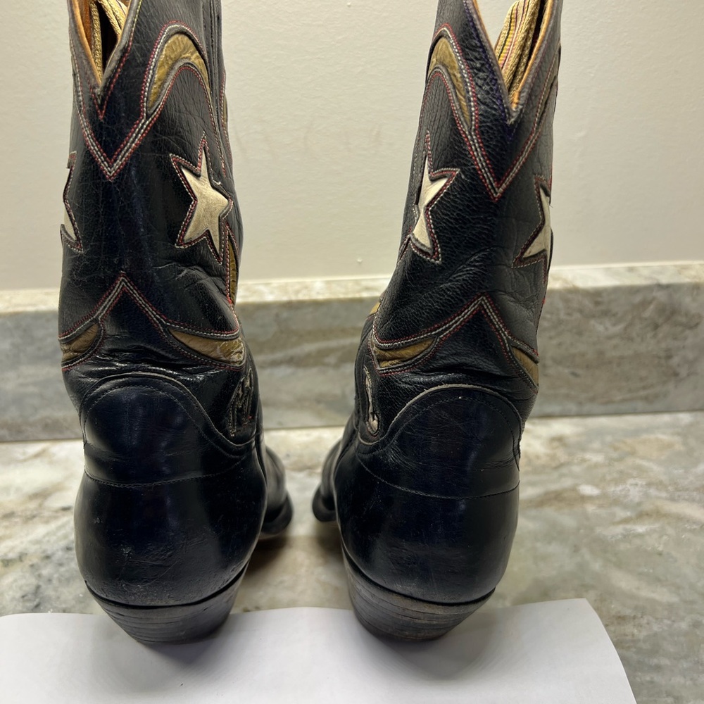 Vintage Leather Boots with moon and star designs - Picture 3 of 12